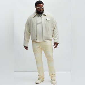 Fashion Nova Cream Quilted Sweater